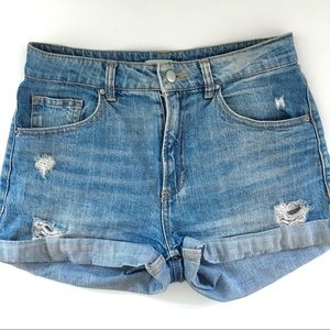 H&M Distressed Jean Shorts
